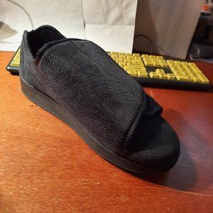 NEW ! Silvert Adaptive Women Double-Extra Wide Easy Closure Slipper Black Size12